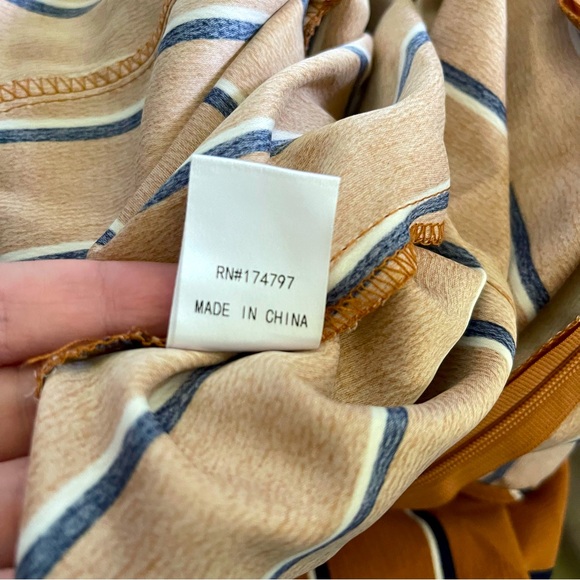 Striped Side Buckle Wide Leg Jumpsuit - Picture 8 of 8